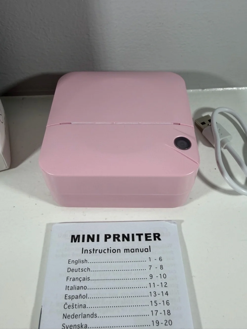 BT Instant Printing Portable Mini Printer Open Box Pink